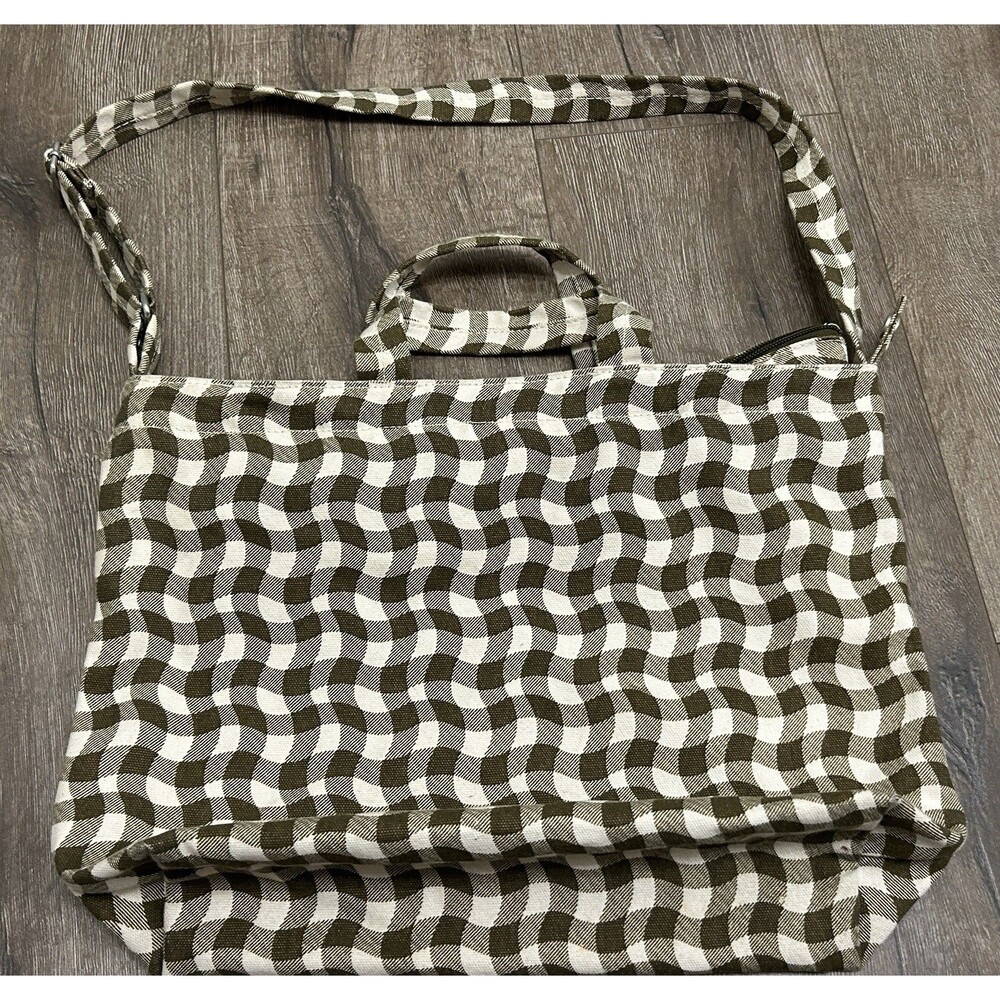 BAGGU Horizontal Zip Duck Bag Check Pattern